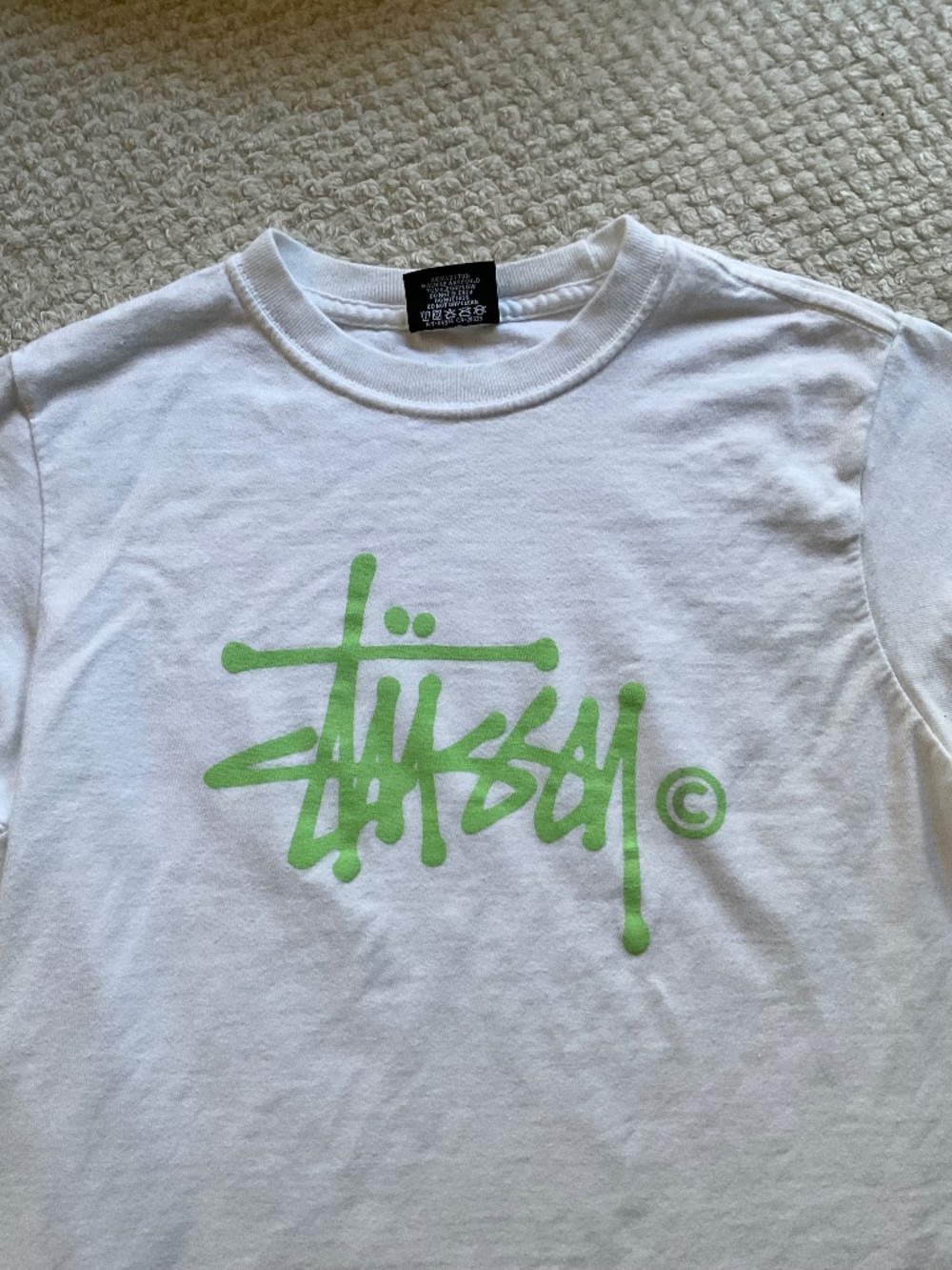 Stussy Logo White Tee XS